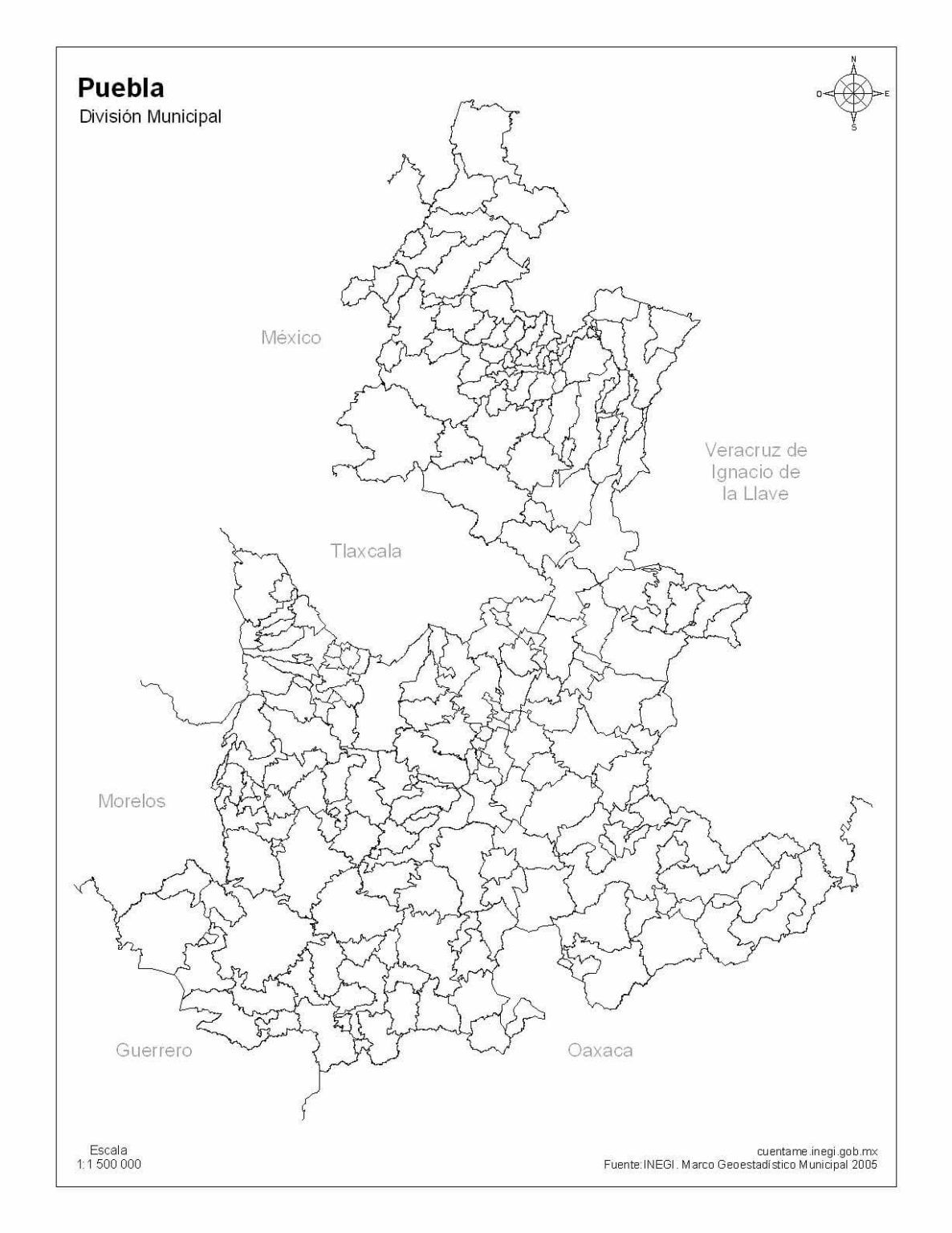 Mapa De Puebla Con Nombres Y Sin Nombres Descarga E Imprime