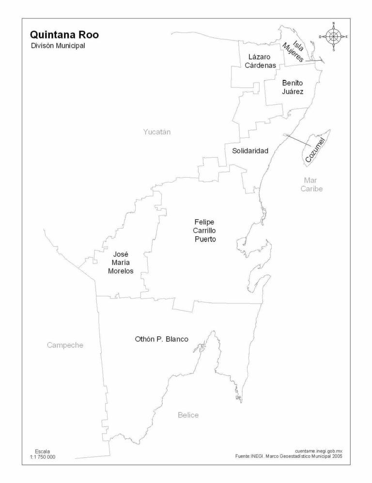 Mapas De Quintana Roo Descarga E Imprime Con Nombres Y Sin Nombres