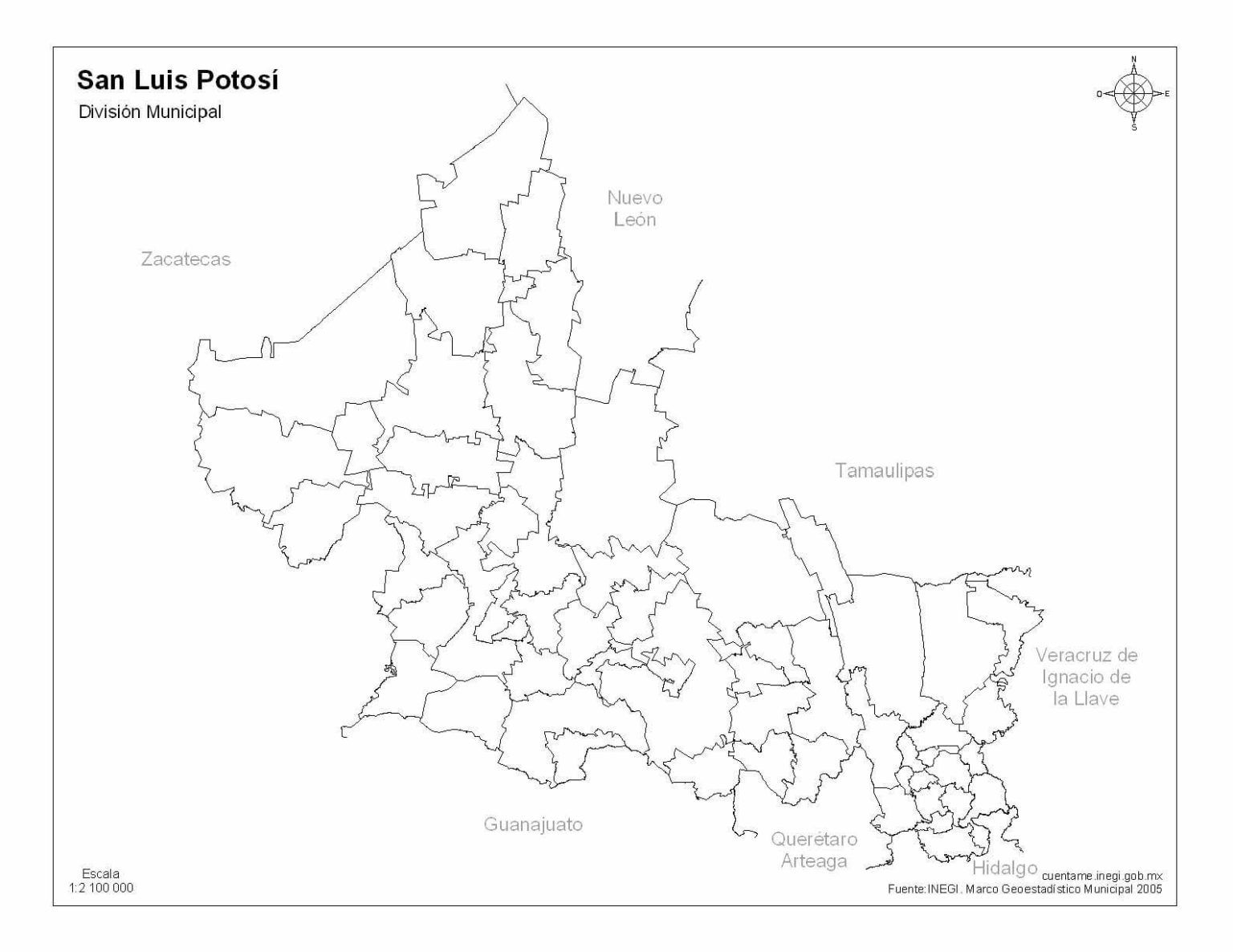 Mapa De San Luis Potos A Colores Con Nombres Descarga Ya