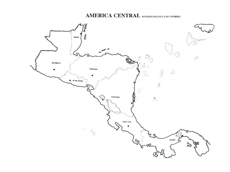 Mapa de América Central con nombres - Mapas de México para descargar