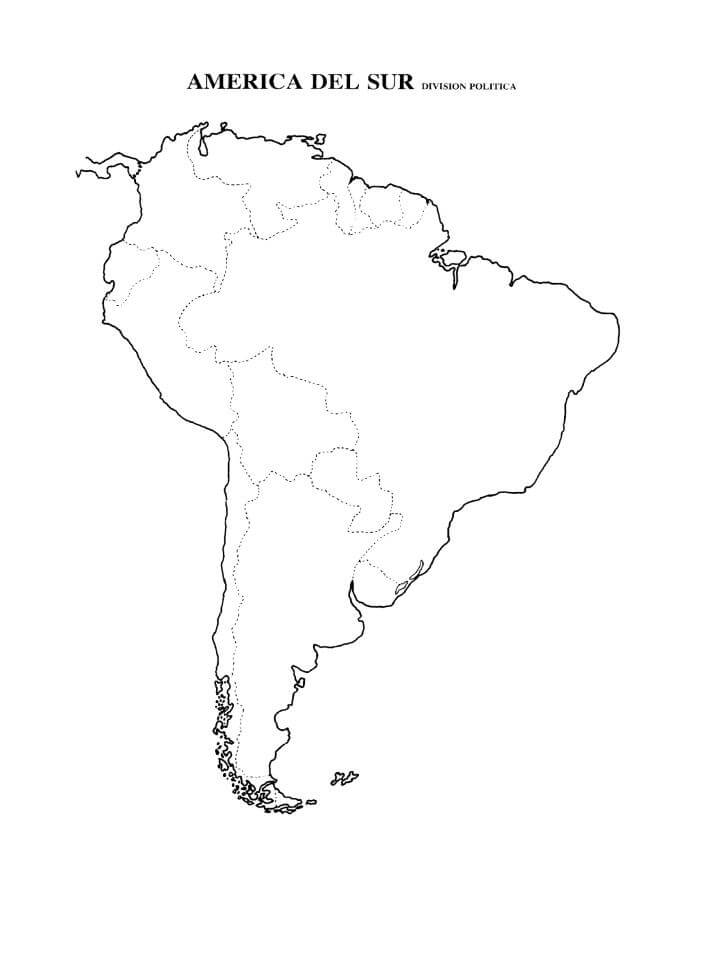mapa de américa del sur sin nombres