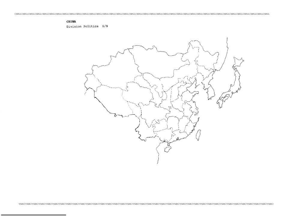 mapa de china sin nombres
