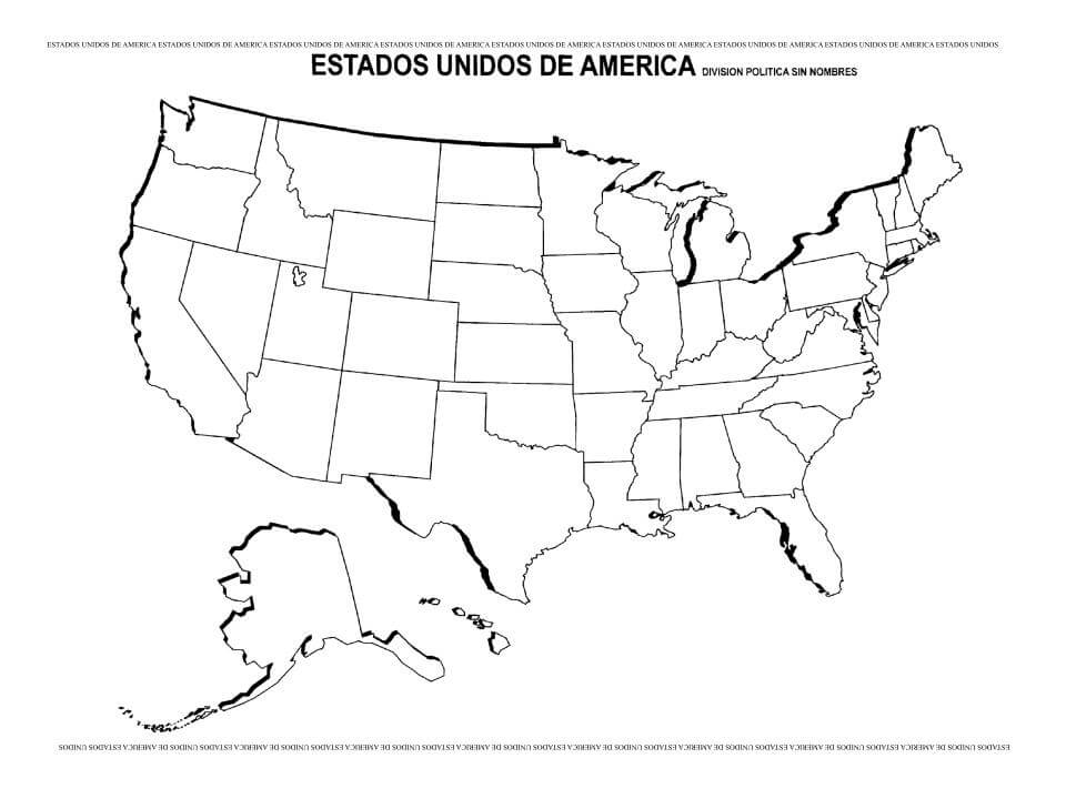 Mapa de los Estados Unidos - Descarga para imprimir