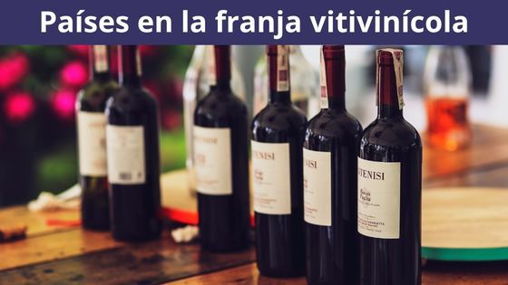 Países en la franja vitivinícola