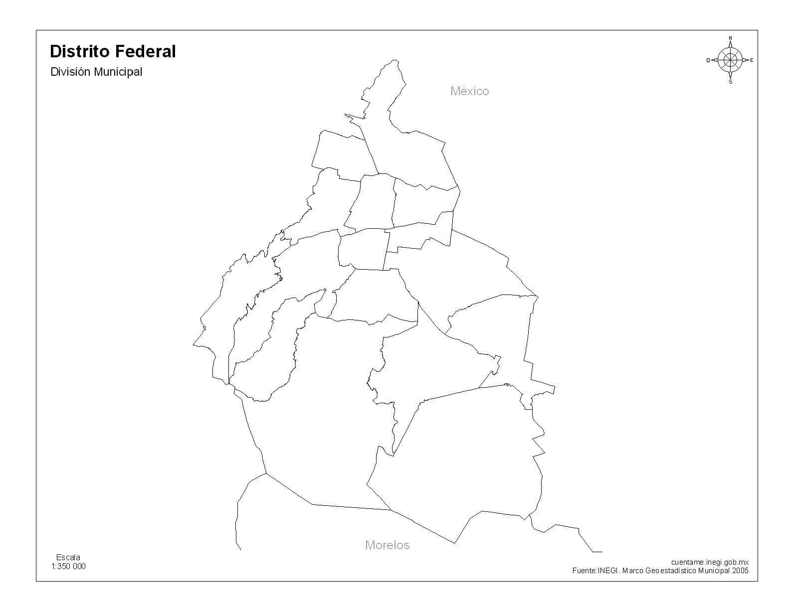 mapa de la ciudad de méxico sin nombres