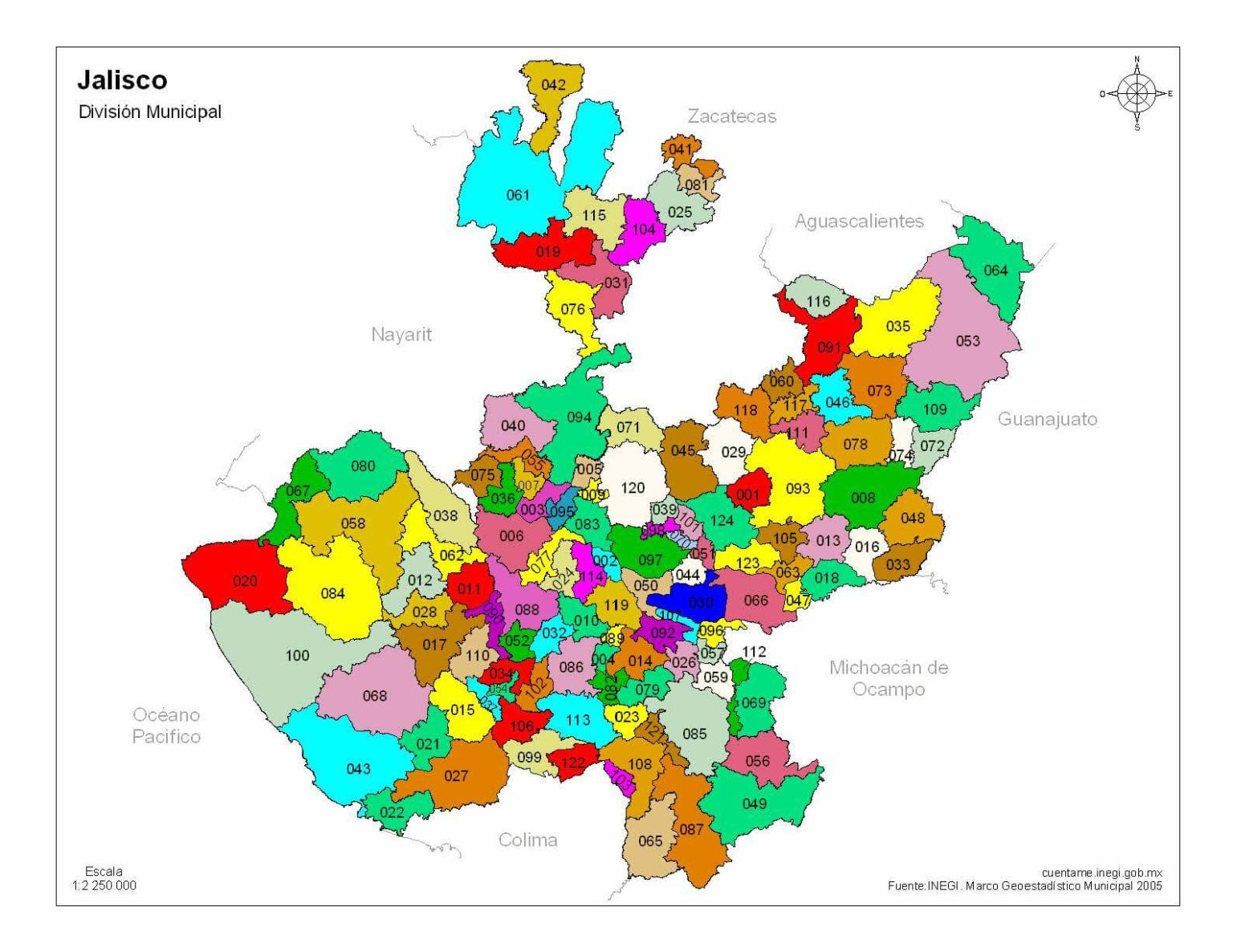 Mapa De Jalisco Con Nombres