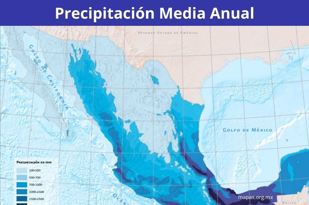 mapa de la precipitacion media anual