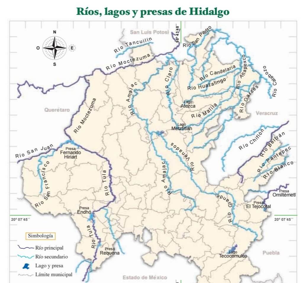 mapa de los ríos en hidalgo