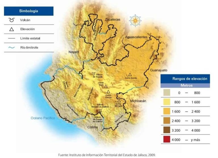 Mapa Del Relieve De Jalisco Mapas De México Para Descargar