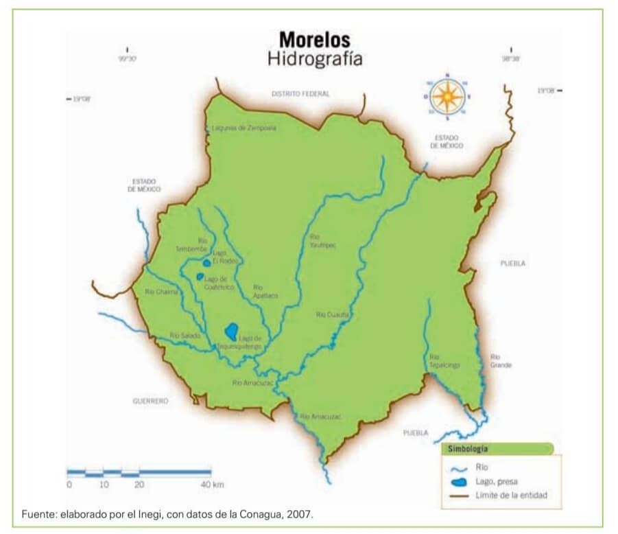mapa de ríos en morelos