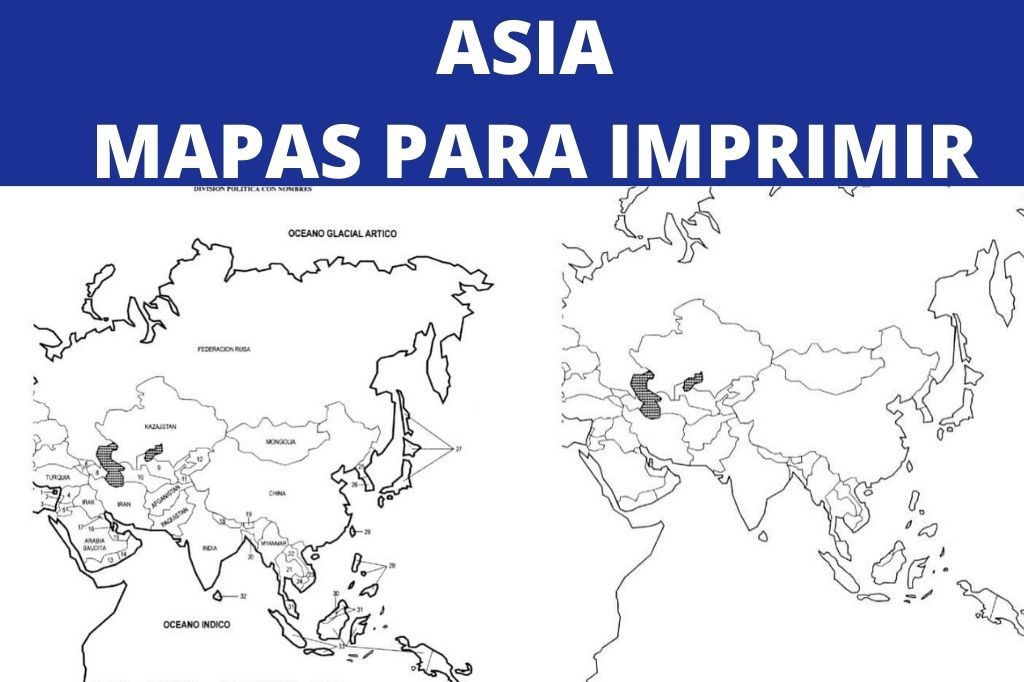 mapa de asia para imprimir
