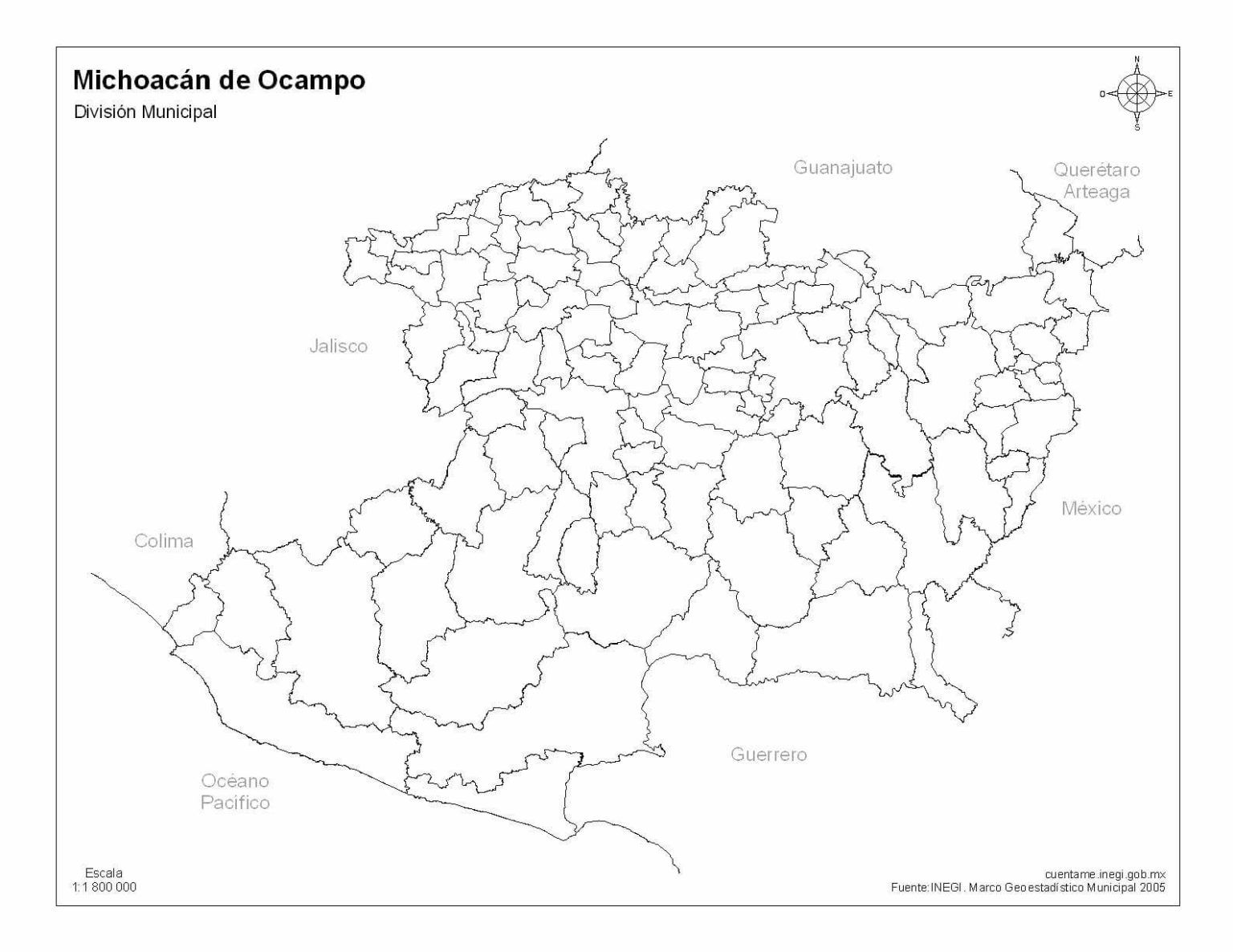 Genera Grafico De Mapa De Michoacan Colorear Mapa De Michoacan Con ...
