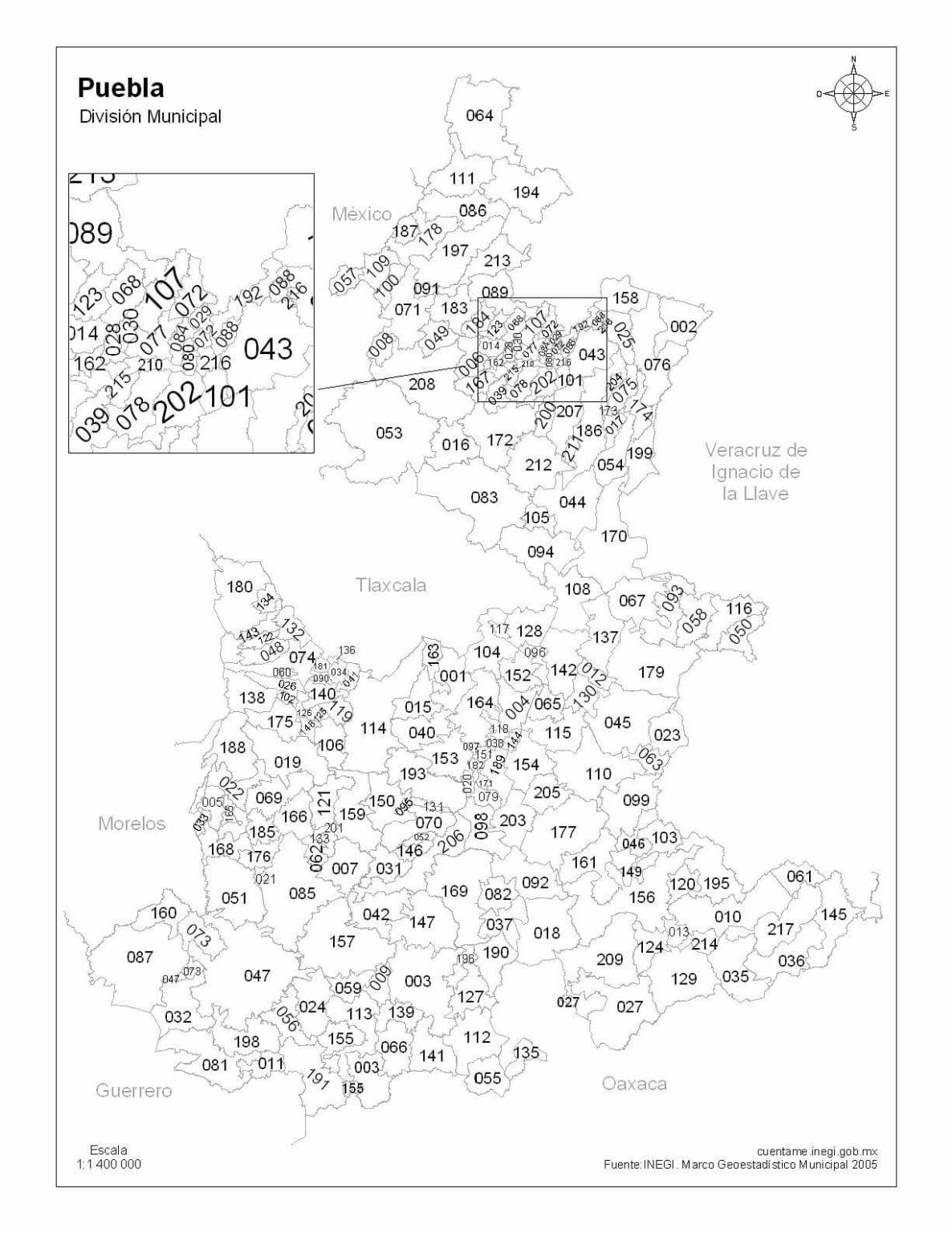 Mapa De Puebla Con Nombres Y Sin Nombres Descarga E Imprime