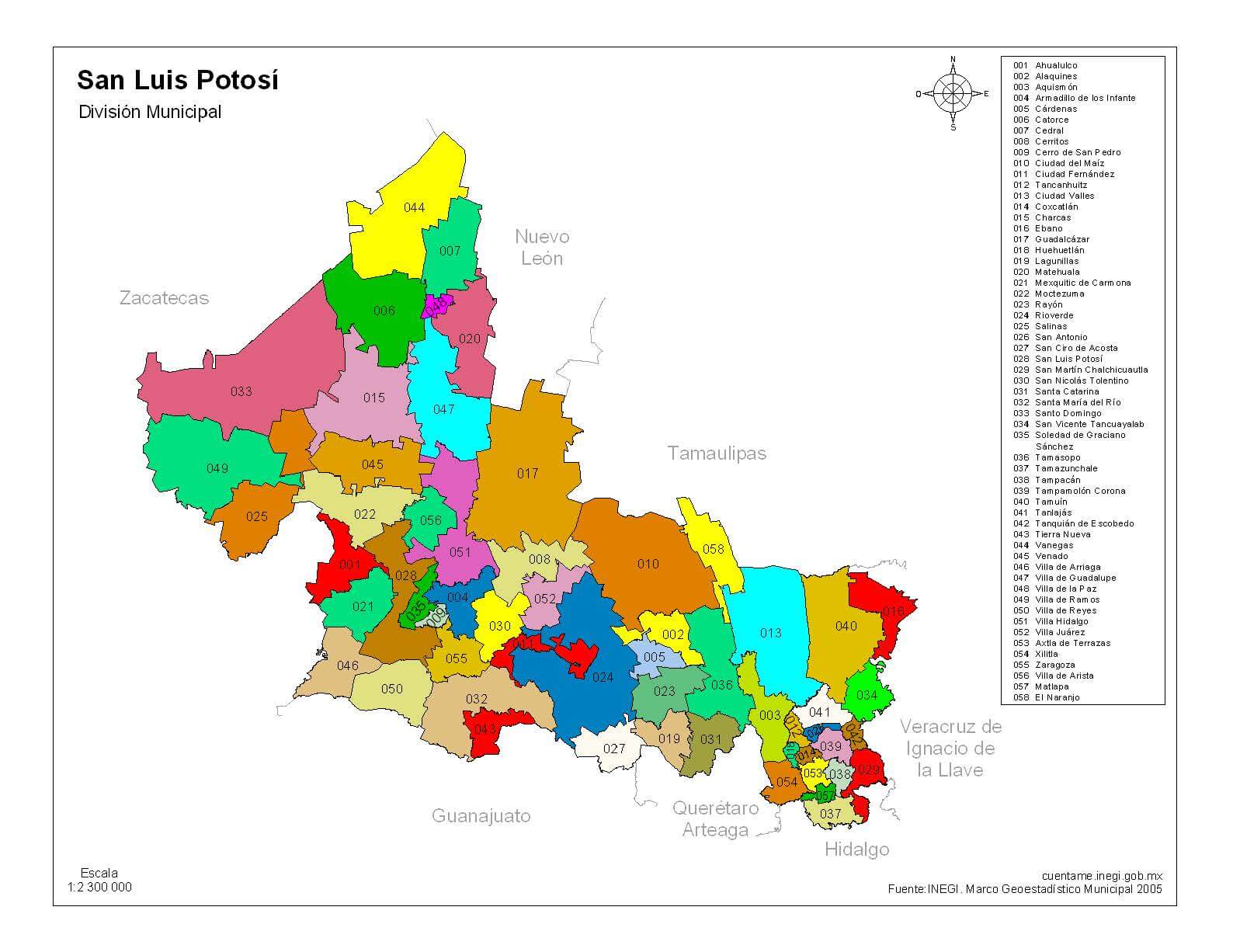 mapa de san luis potosi