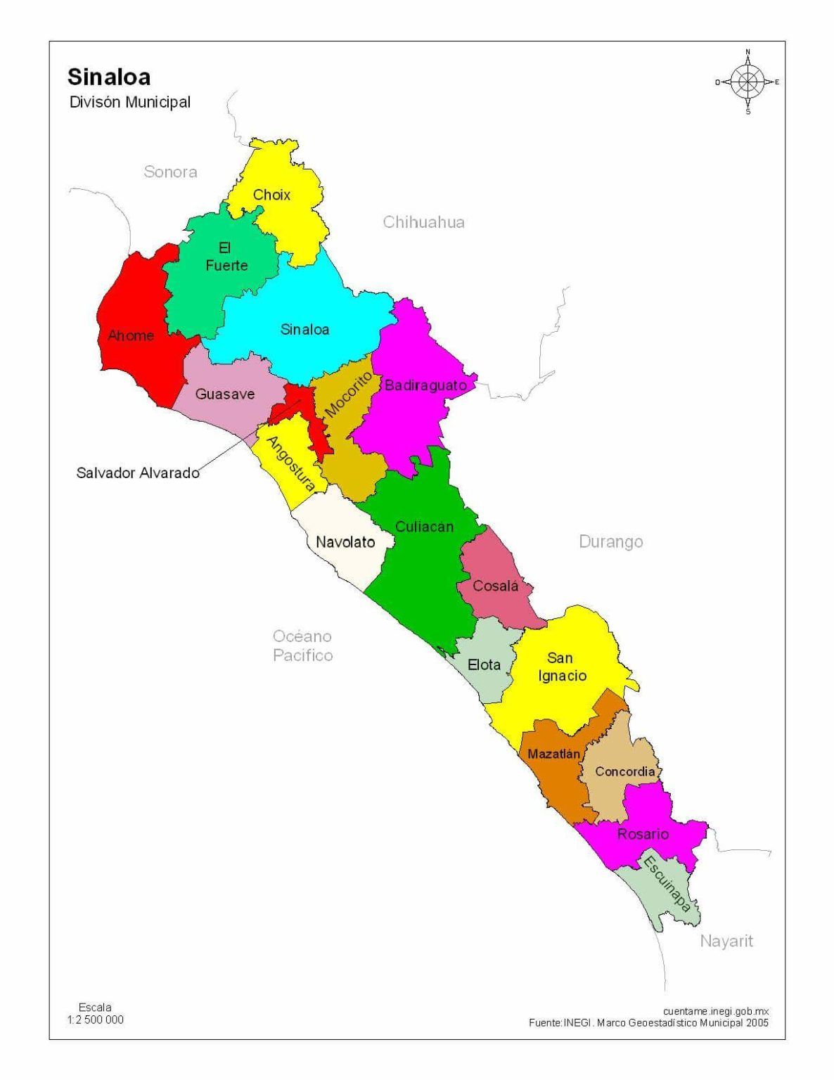 Mapa De Sinaloa Con Nombres Para Imprimir | The Best Porn Website